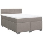 vidaXL Sommier à lattes de lit avec matelas Taupe 160x200 cm Tissu