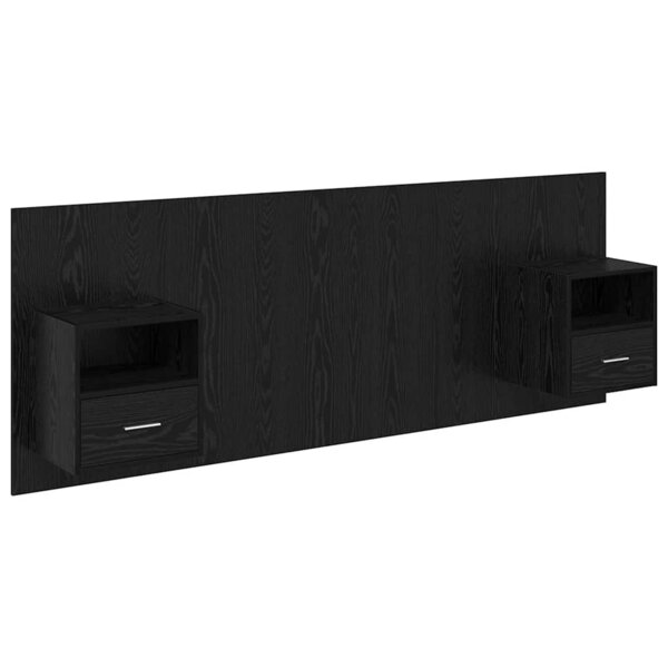 vidaXL Tête de lit avec armoire 3 Pièces Chêne noir Bois d'ingénierie