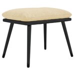 vidaXL Chaise de relaxation avec tabouret Crème Tissu et similicuir