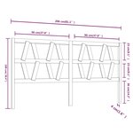 vidaXL Tête de lit Gris 206x4x100 cm Bois massif de pin