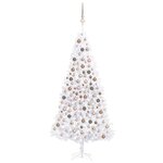 vidaXL Arbre de Noël artificiel pré-éclairé et boules 300 cm blanc