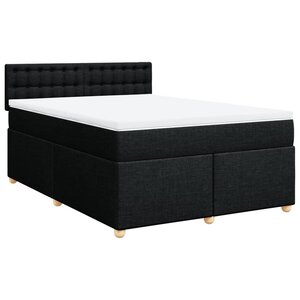 vidaXL Sommier à lattes de lit avec matelas Noir 160x200 cm Tissu