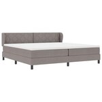 vidaXL Lit à ressorts avec matelas Taupe 200 x 200 cm tissu