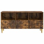 vidaXL Meuble TV 102 x 34 5 x 50 cm Chêne fumé Bois d'ingénierie