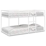 VidaXL Lit superposé sans matelas blanc 100x200 cm acier