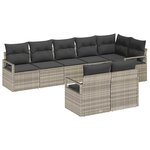 vidaXL Ensemble de canapé de jardin 8 Pièces Gris clair Poly rotin