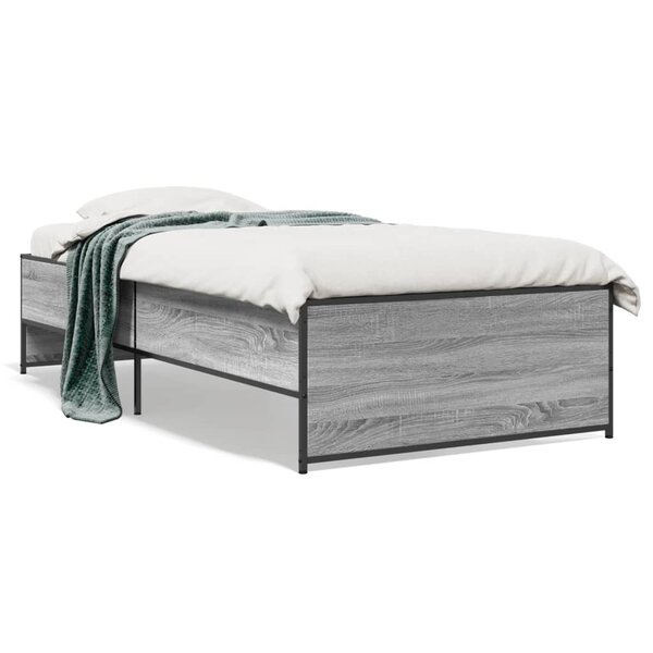 vidaXL Cadre de lit sans matelas sonoma gris 75x190 cm