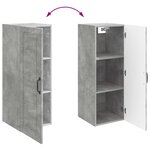 vidaXL Armoire Murale 33 x 34 5 x 90 cm Bois d'ingénierie Gris béton
