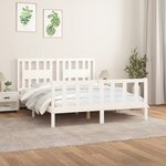 vidaXL Cadre de lit avec tête de lit blanc bois pin massif 160x200 cm
