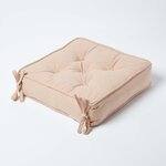 Galette de chaise coussin rehausseur en coton Beige  40 x 40 x 10 cm - HOMESCAPES