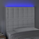 vidaXL Tête de lit à LED Blanc 90x5x118/128 cm Similicuir