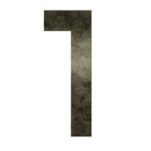 Numéro 1 - Numéro adhésif pour boîte aux lettres - Vinyle épais texturé  hauteur 50 mm. Métal Cuivré.