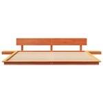 vidaXL Cadre de lit au sol avec tables de nuit marron cire 200x200cm en bois massif