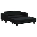 vidaXL Canapé avec repose-pied pour enfants noir 100x50x30 cm