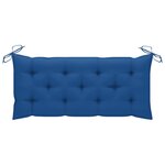 vidaXL Balancelle avec coussin bleu 120 cm Bois de teck solide