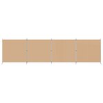 vidaXL Paravent 4 panneaux Beige 698 x 180 cm Tissu