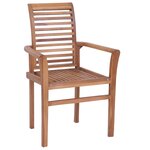 vidaXL Chaises à dîner 4 Pièces avec coussins beige Bois de teck solide