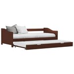 vidaXL Cadre de lit extensible Marron foncé Bois de pin 90x200 cm