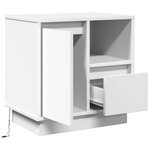 vidaXL Table de chevet avec LED Blanc 50x34 5x50 cm