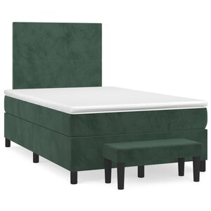 vidaXL Sommier à lattes de lit et matelas Vert foncé 120x200cm Velours
