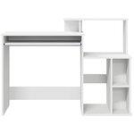vidaXL Bureau avec Rangement avec étagère Blanc 120.5 x 44 x 88.5 cm