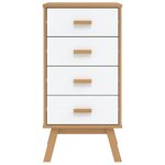 vidaXL Table de chevet OLDEN blanc et marron bois de pin solide