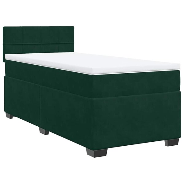 vidaXL Sommier à lattes de lit avec matelas Vert foncé 90x200 cm
