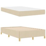 vidaXL Cadre de lit avec matelas Crème 120 x 200 cm tissu
