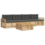 vidaXL Ensemble de canapés d'extérieur 5 pc Blanc et anthracite