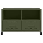 vidaXL Meuble TV vert olive 68x39x43 5 cm acier laminé à froid
