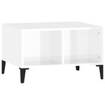 vidaXL Table basse Blanc brillant 60x50x36 5 cm Bois d'ingénierie