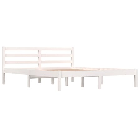 vidaXL Cadre de lit Bois de pin massif 150x200 cm Blanc très grand