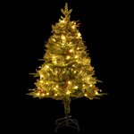 vidaXL Sapin de Noël pré-éclairé et pommes de pin vert 120cm PVC et PE
