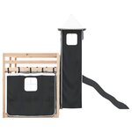 vidaXL Lit superposé sans matelas avec toboggan blanc noir 80x200 cm