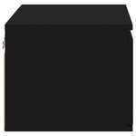 vidaXL Tables de chevet murales avec lumières LED 2 Pièces noir