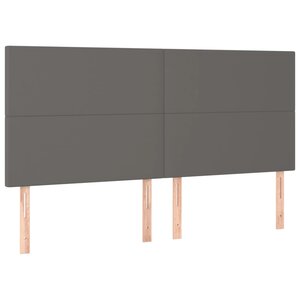 vidaXL Têtes de lit 4 Pièces Gris 90x5x78/88 cm Similicuir