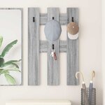 vidaXL Porte-manteau mural Montage mural Sonoma gris 65 x 3 x 100 cm