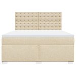 vidaXL Sommier à lattes de lit avec matelas Crème 180x200 cm Tissu
