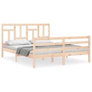vidaXL Cadre de lit sans matelas 160x200 cm bois massif