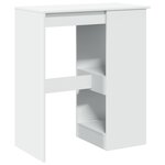 vidaXL Table de bar avec étagères blanc bois d'ingénierie