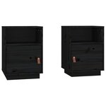 vidaXL Tables de chevet 2 Pièces Noir 40x34x55 cm Bois de pin massif