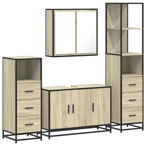 vidaXL Ensemble de meubles de salle de bain 4 Pièces chêne sonoma