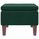 vidaXL Tabouret avec pieds en bois Vert foncé Velours