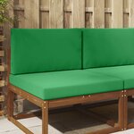 vidaXL Coussin de canapé d'extérieur 2 Pièces Vert Polyester