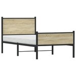 vidaXL Cadre de lit en métal sans matelas chêne sonoma 90x200 cm