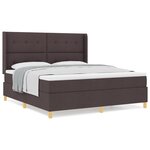 Lit à ressort vidaXL avec matelas Marron Foncé 180x200 cm Tissu