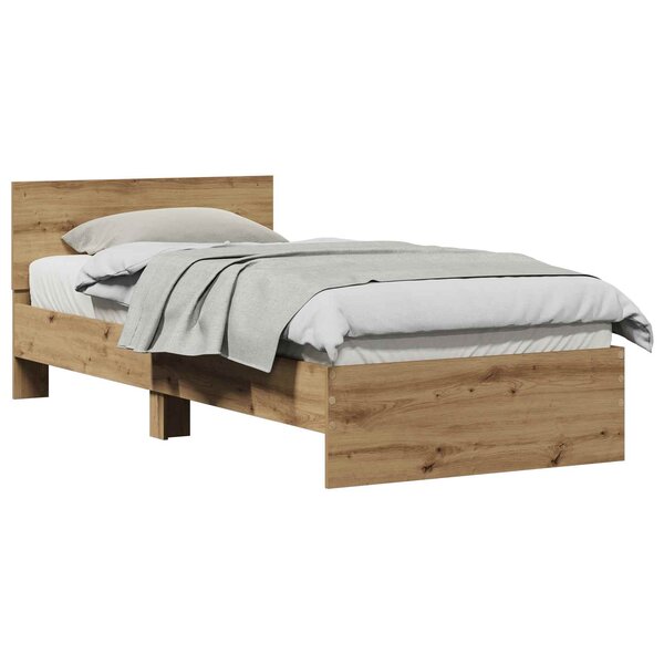 vidaXL Cadre de lit Chêne artisanal 90 x 190 cm Bois d'ingénierie