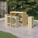 vidaXL Meubles de bar de jardin 7 Pièces Bois de pin imprégné