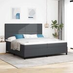 vidaXL Lit à ressort LED Gris foncé et blanc 200 x 200 cm