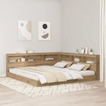 vidaXL Tête de lit de rangement avec étagère chêne artisanal 180 cm